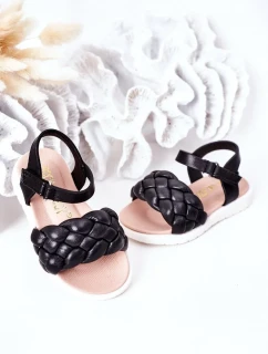 Dětské Pletené Sandály Černé Adella