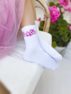 Baby Girl detské a juniorské ponožky - biele