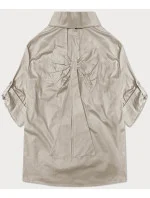 Svetlo béžové tričko s ozdobnou mašľou na chrbte (24018) Svetlo béžové tričko s ozdobnou mašľou na chrbte (24018)