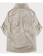 Světle béžová košile s ozdobnou mašlí na zádech (24018)