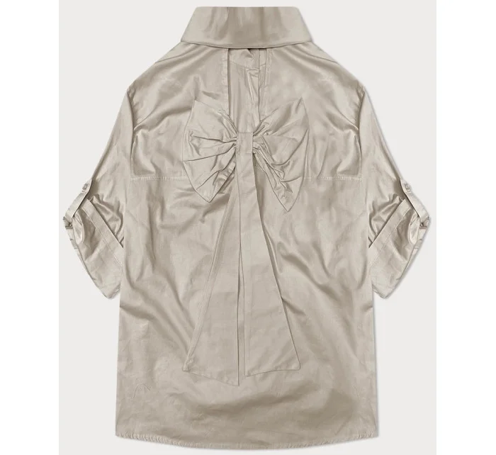 Svetlo béžové tričko s ozdobnou mašľou na chrbte (24018) Svetlo béžové tričko s ozdobnou mašľou na chrbte (24018)