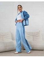 Mikinový set mikina na zips + široké nohavice modrá (821151) Mikinový set mikina na zips + široké nohavice modrá (821151)