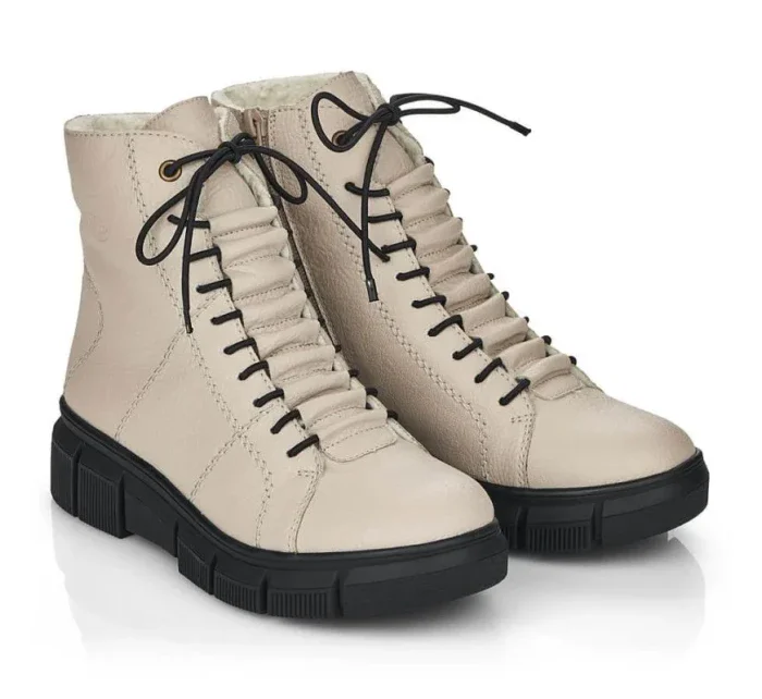 Rieker W X3428 béžové zateplené topánky