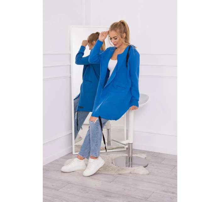 model 18748942 modrá zateplená bunda s kapucí - K-Fashion model 18748942 modrá zateplená bunda s kapucí - K-Fashion