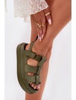 Dámské sandály na platformě zelené model 21696254 - Boto Dámské sandály na platformě zelené model 21696254 - Boto