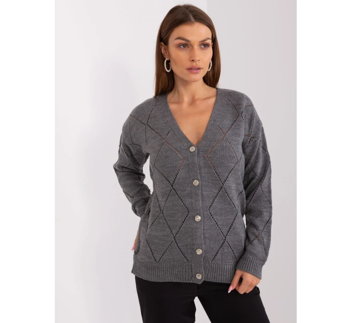 Sweter LC SW ciemny szary model 21817443 - FPrice Sweter LC SW ciemny szary model 21817443 - FPrice