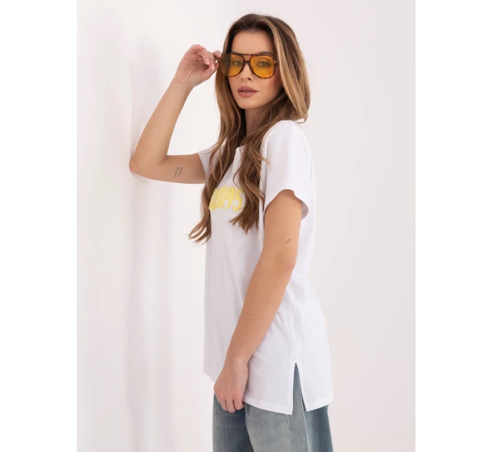 T shirt RV TS model 22020767 biało żółty - FPrice