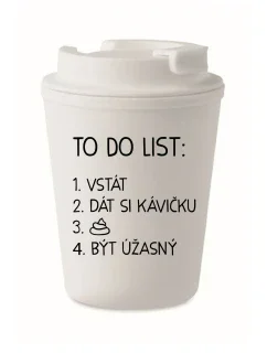 TO DO LIST: BE AMAZING - biely termohrnček 300 ml