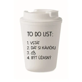 TO DO LIST: BE AMAZING - biely termohrnček 300 ml