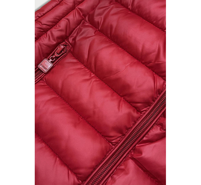 Červená dámská vesta se stojáčkem model 16305048 - S'WEST