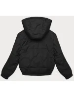 Čierna prešívaná bunda s odnímateľnou kapucňou Miss TiTi (2482)