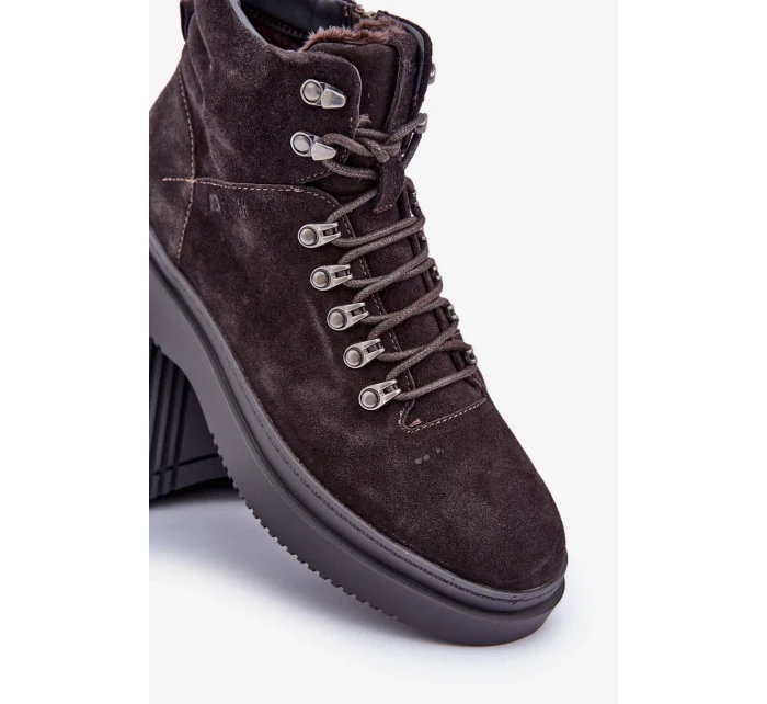 Semišové pánske zateplené trapper Big Star OO174189 hnedé Semišové pánske zateplené trapper Big Star OO174189 hnedé