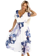 Vzdušné midi šaty s obálkovým výstřihem a velkým květinovým vzorem v model 21819836 - numoco basic