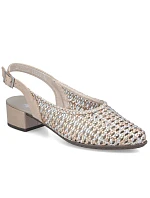 Dámske metalické béžové sandále Rieker 47078-90