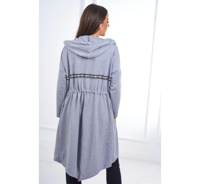 Dlhší zadný plášť sivý