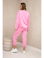 Súprava tepláky + nohavice maslová látka svetloružová