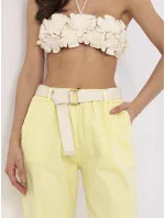 Kalhoty DHJ SP model 20969374 světle žluté - FPrice Kalhoty DHJ SP model 20969374 světle žluté - FPrice