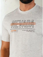 Pánské šedé tričko s potiskem Dstreet model 21973878 - FashionStreet