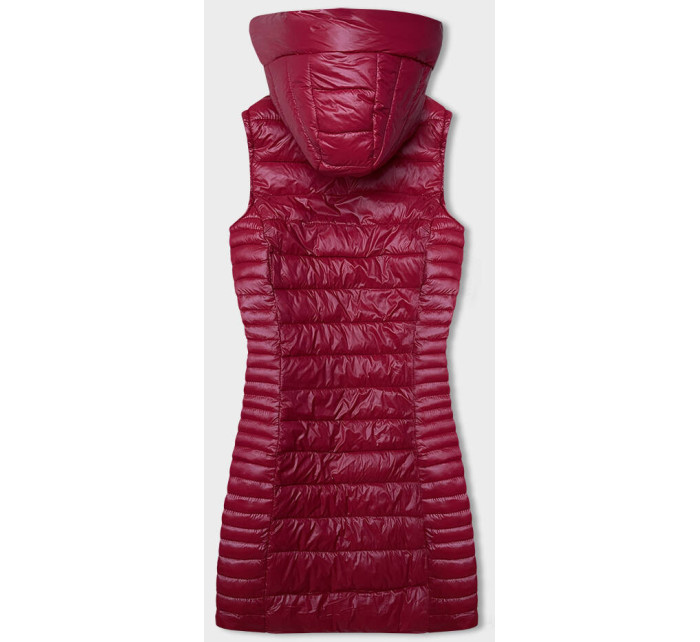 Červená prešívaná vesta s kapucňou (16M9113-270)