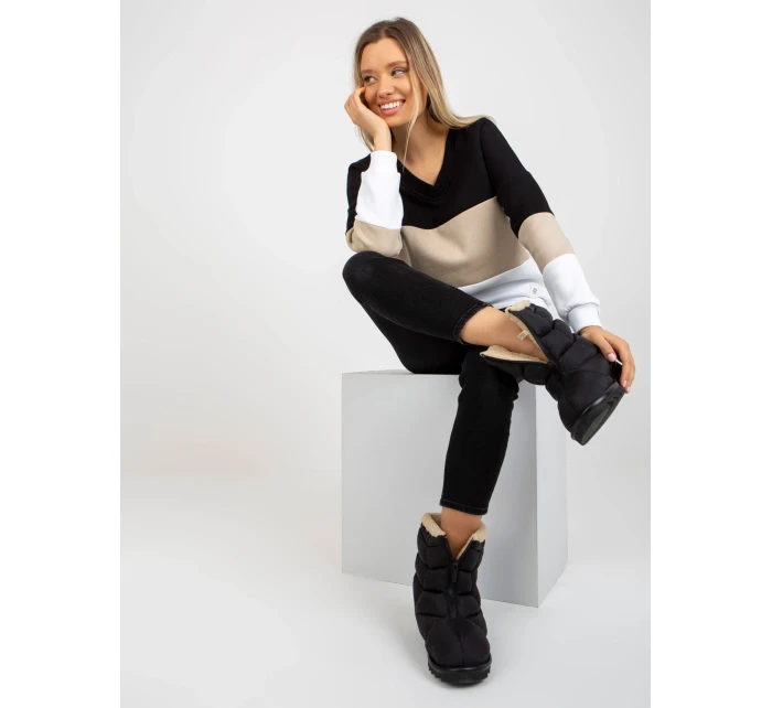 Mikina RV BL 8377.89 čierna a béžová