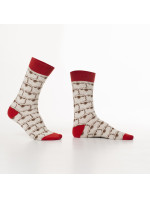 Pánske béžové ponožky s ovcami