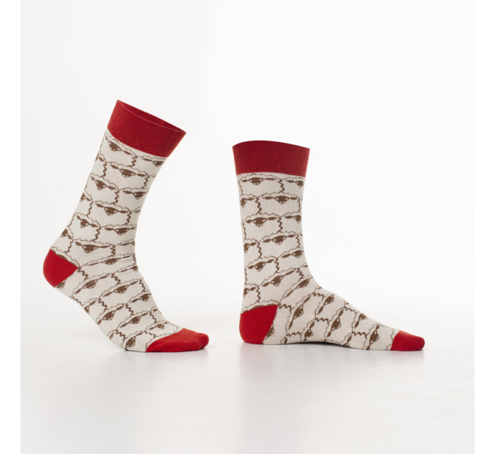 Pánske béžové ponožky s ovcami