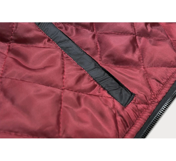 Čierno-červená pánska bunda bomber (AK95-1A) -Goodlooking