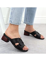 Dámske čierne kožené žabky Remonte R8759-01 Dámske čierne kožené žabky Remonte R8759-01