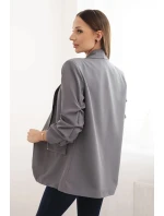 Bunda s klopou elegantní tmavě šedá