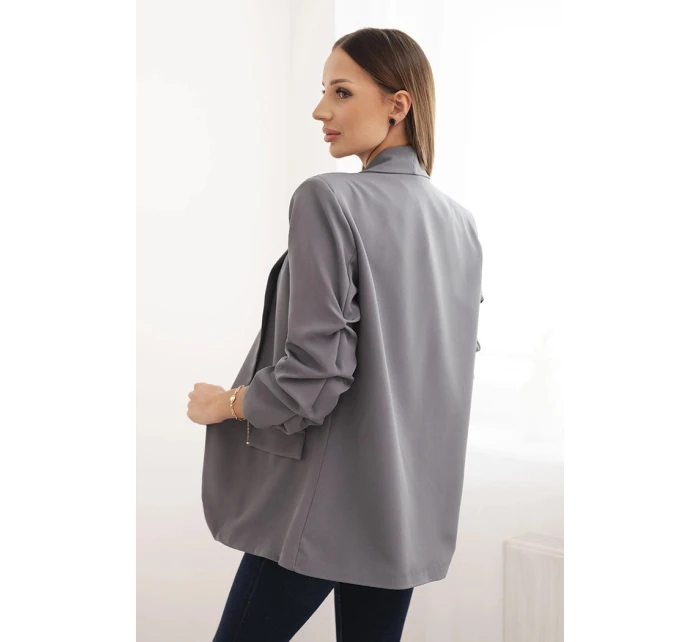 Bunda s klopou elegantní tmavě šedá