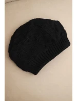 Dámská zimní čepice z vlny s pletením černá model 21782967 - K-Fashion