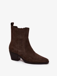 Dámska zateplená členková obuv Arelia - hnedá