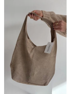 Semišová kožená kabelka - béžová Rilith