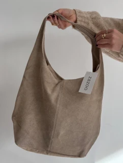 Semišová kožená kabelka - béžová Rilith