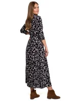 Dámske šaty K117 Model 1 Čierna s bielou - Makover