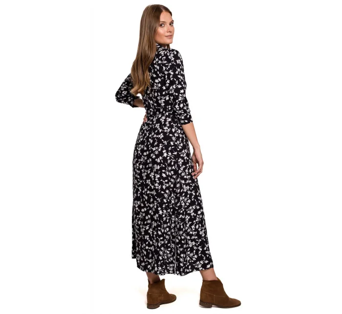 Dámske šaty K117 Model 1 Čierna s bielou - Makover
