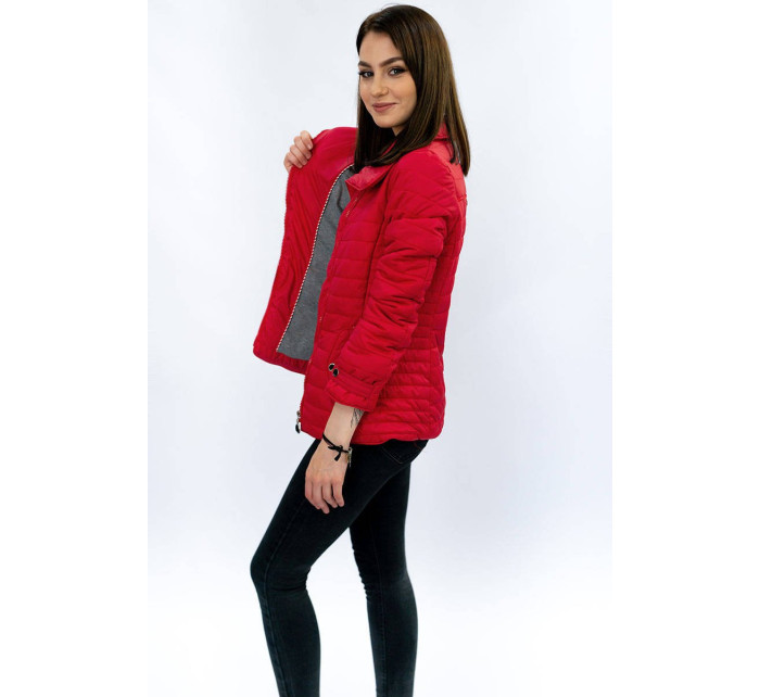 Červená bunda s vysokým stojačikom (DL016)