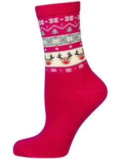 Vánoční ponožky pro  SOCKS  červená model 21738357 - Bellinda