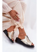 Dámské Pantofle Na Klínu Se Zipem Zlaté model 21692800 - Boto Dámské Pantofle Na Klínu Se Zipem Zlaté model 21692800 - Boto