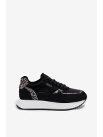 Zamszowe Sneakersy Damskie Big Star OO274A312 HI-POLY SYSTEM Czarne Panterka Zamszowe Sneakersy Damskie Big Star OO274A312 HI-POLY SYSTEM Czarne Panterka