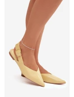Dámske lakované baleríny s prackou Rinalle - žlté