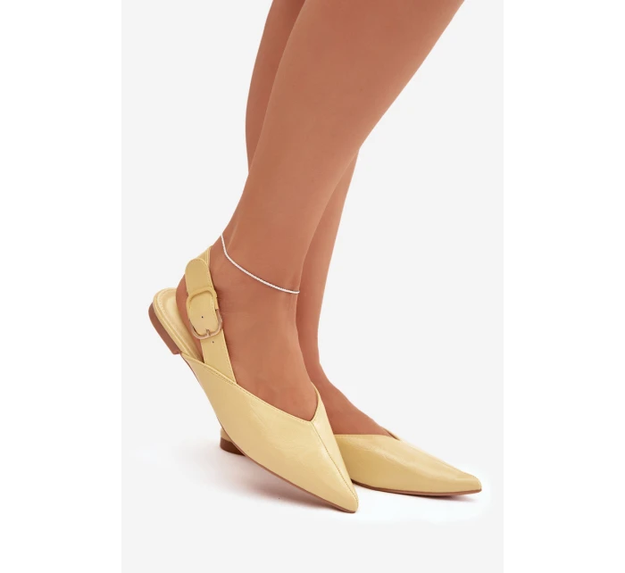 Dámske lakované baleríny s prackou Rinalle - žlté