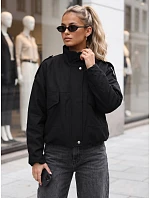 Dámska oversize prechodová bunda so stojáčikom, čierna, FashionStreet TY6090