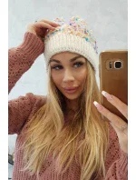 Bublinková čiapka K219 ecru