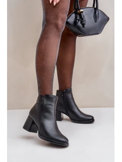 Zateplené boty na podpatku černé model 21680636 - EVENTO