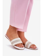 Vzorované Plné Dámské Sandály Béžové model 21689586 - Boto