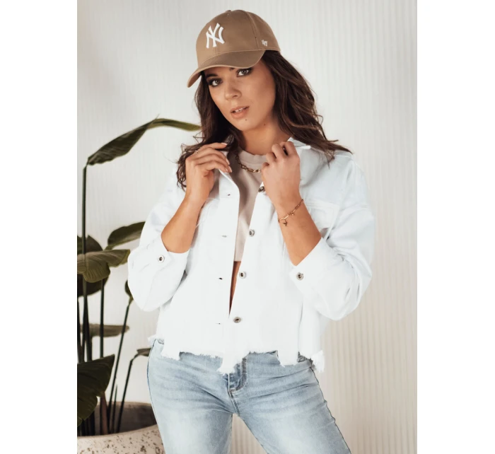 Dámská oversize džínová bunda bílá Dstreet model 21972722 - FashionStreet Dámská oversize džínová bunda bílá Dstreet model 21972722 - FashionStreet