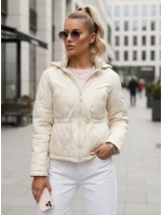 Dámská prošívaná bunda s kapucí ecru Dstreet model 21995836 - FashionStreet