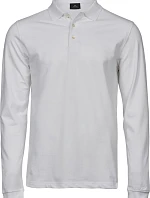 Tee Jays TJ 1406 Pánske elastické polo tričko s dlhým rukávom z piké 18.1406 biele