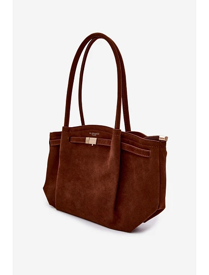 Shopper kabelka z eko semiše Camel Elleea